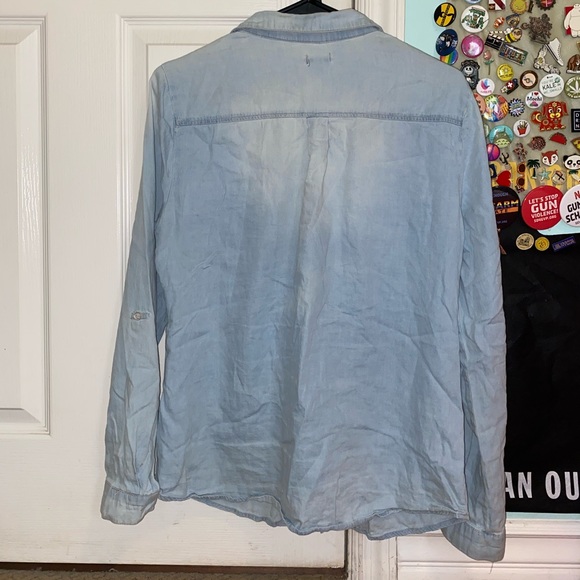 faux denim button up - Picture 2 of 2